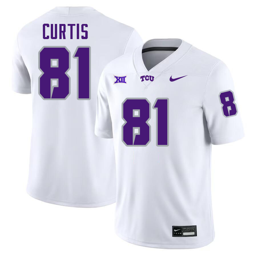 #81 Chase Curtis TCU Jersey,Texas Christian University Horned Frogs Football Jersey-White